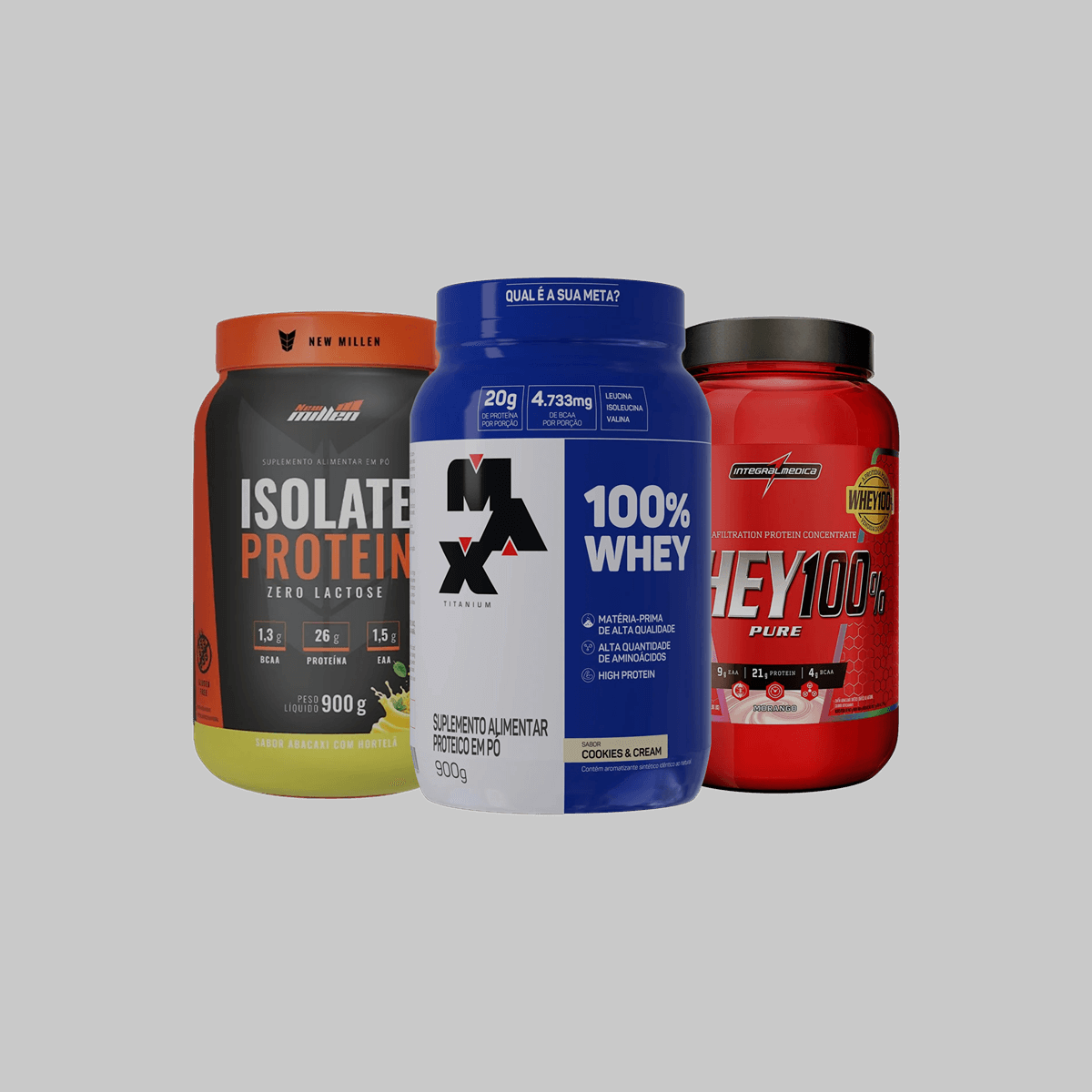 Pote de Whey Protein em destaque